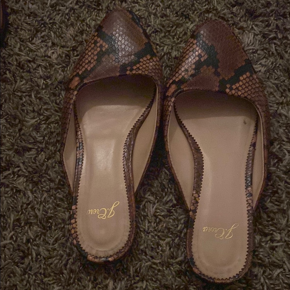 J. Crew Brown Snake Print Women's Shoes